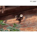 Lutec outdoor wall luminaire DRACO with motion detector, with camera IP44, black dimmable