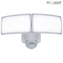 Lutec outdoor wall luminaire ARC 2 flames, with sensor IP54, white