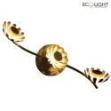 Luce Design wall and ceiling luminaire BLOOM-SPOT 3 flames IP20, gold 