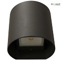 Lutec Udendrs wall luminaire DODD up / down, cylindrisk LED IP44, antracit 