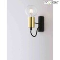 Luce Design wall luminaire AXON 1 flame IP20, gold, black 