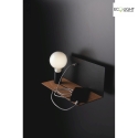 Luce Design wall luminaire FLASH with switch, with USB connection IP20, black 