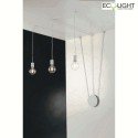 Luce Design wall and ceiling luminaire HABITAT 3 flames, adjustable E27 IP20, white dimmable