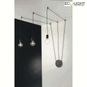 Luce Design wall and ceiling luminaire HABITAT 3 flames, adjustable E27 IP20, black dimmable