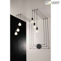 Luce Design wall and ceiling luminaire HABITAT 6 flames, adjustable E27 IP20, black dimmable