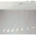 Luce Design pendant luminaire HELIX 6 flames IP20, silver, white 