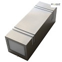 Lutec outdoor wall luminaire STRIPES up / down, square LED IP44, stainless steel 