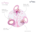 Elobra Rondell PHANTASIE BLTENTRUME, 3x E14, pink