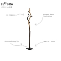 Elobra LED Standerlampe ARGENTINA, 11W, 3000K, egetr� massivt tr�, metal