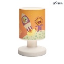 Elobra battery table lamp LITTLE ASTRONAUTS ESCAPE, purple, orange