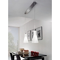 Fabas Luce Fabas Luce DIANA Pendant luminaire, E27, 2 flames, chromed / glass white