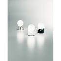 Fabas Luce Fabas Luce GRAVITY LED Table lamp, 5W, glass white, nickel satin
