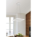 LED Pendant luminaire BARD, incl. Smartluce, 1x 39W, 3000K, 3510lm, IP20, white