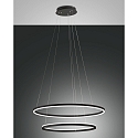 LED Pendel GIOTTO, 37+28W, 3000K, 4030+3020lm, IP20, Smartluce kompatibel, sort