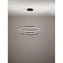Fabas Luce LED Pendel GIOTTO, 37+28W, 3000K, 4030+3020lm, IP20, Smartluce kompatibel, sort