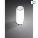 Fabas Luce battery table lamp THALIA cylindrical, with sensor, dimmable IP20, silver, white dimmable