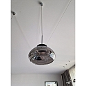 Fabas Luce LED Pendant luminaire ARABELLA, incl. Smartluce, 1x 8W, 3000K, 720lm, IP20, height 200cm max., gray transparent