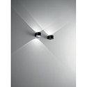 LED Wall luminaire LAO, 1x 6W, 3000K, 540lm, IP65, black