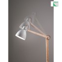 Fabas Luce Floor lamp SVEVA Reading luminaire, E27, 1x 60W, IP20, white/oak wood