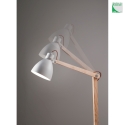 Fabas Luce Floor lamp SVEVA Reading luminaire, E27, 1x 60W, IP20, white/oak wood