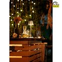 Fabas Luce LED Battery table lamp KATY Outdoor luminaire, 3W, 3000K, 320lm, IP54, gold satin
