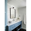 mirror luminaire AGO 33.5CM square, flat, switchable IP44, black matt 