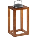 battery table lamp BLEND IP54, walnut dimmable