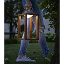 Fabas Luce battery table lamp BLEND IP54, walnut dimmable