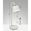 Fabas Luce Batterilampe ARMANDA IP54, hvid d�mpbar