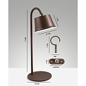 Batterilampe ARMANDA IP54, rustbrun d�mpbar
