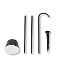 Fabas Luce Batterilampe ARMANDA IP54, sort d�mpbar