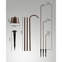 Batterilampe ARMANDA IP54, rustbrun d�mpbar