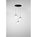 pendant luminaire BRENA 3 flames, round IP20, black dimmable