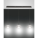 pendant luminaire BRENA 3 flames, long IP20, black dimmable