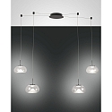 pendant luminaire BRENA 4 flames IP20, black dimmable