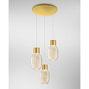pendant luminaire LAPO 3 flames, round IP20, gold dimmable