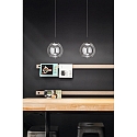 Fabas Luce pendant luminaire ARIEL 1 flame IP20, black dimmable
