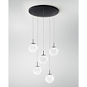 pendant luminaire ARIEL 5 flames, round IP20, black dimmable
