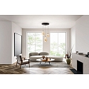 Fabas Luce pendant luminaire DEVA 3 flames, round IP20, black dimmable