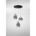 pendant luminaire DEVA 3 flames, round IP20, black dimmable