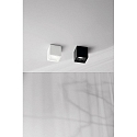 Fabas Luce surface luminaire PEREZ square GU10 IP20, black dimmable