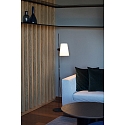 Faro Standerlampe LUPE E27 IP20, beige, sort mat 