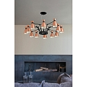 Faro pendant luminaire RETRO 12 flames E14 IP20, copper, mat 