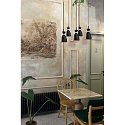 pendant luminaire RETRO 5 flames E14 IP20, copper, black matt 