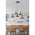 pendant luminaire WHIZZ 5 flames E27 IP20, gold, black 