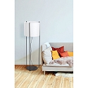Standerlampe DRUM E27 IP20, beige, sort mat 