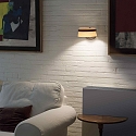 Faro wall luminaire LOOP LED IP20, black matt, ash wood 