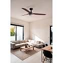 Faro Loftsventilator PUNT M med fjernbetjening IP20, sort mat, valn�d