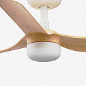 Faro Loftsventilator MINI PUNT S med fjernbetjening IP20, hvid mat, ahorn