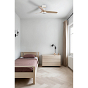 Faro Loftsventilator MINI PUNT S med fjernbetjening IP20, hvid mat, ahorn